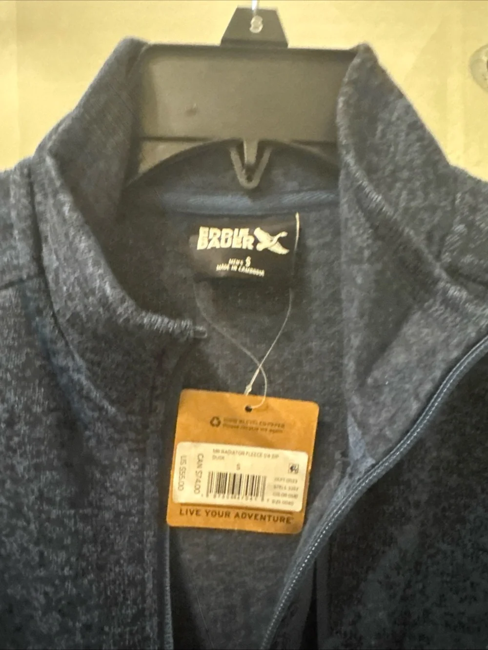 Eddie Bauer Men’s Navy Quarter-Zip Fleece Pullover